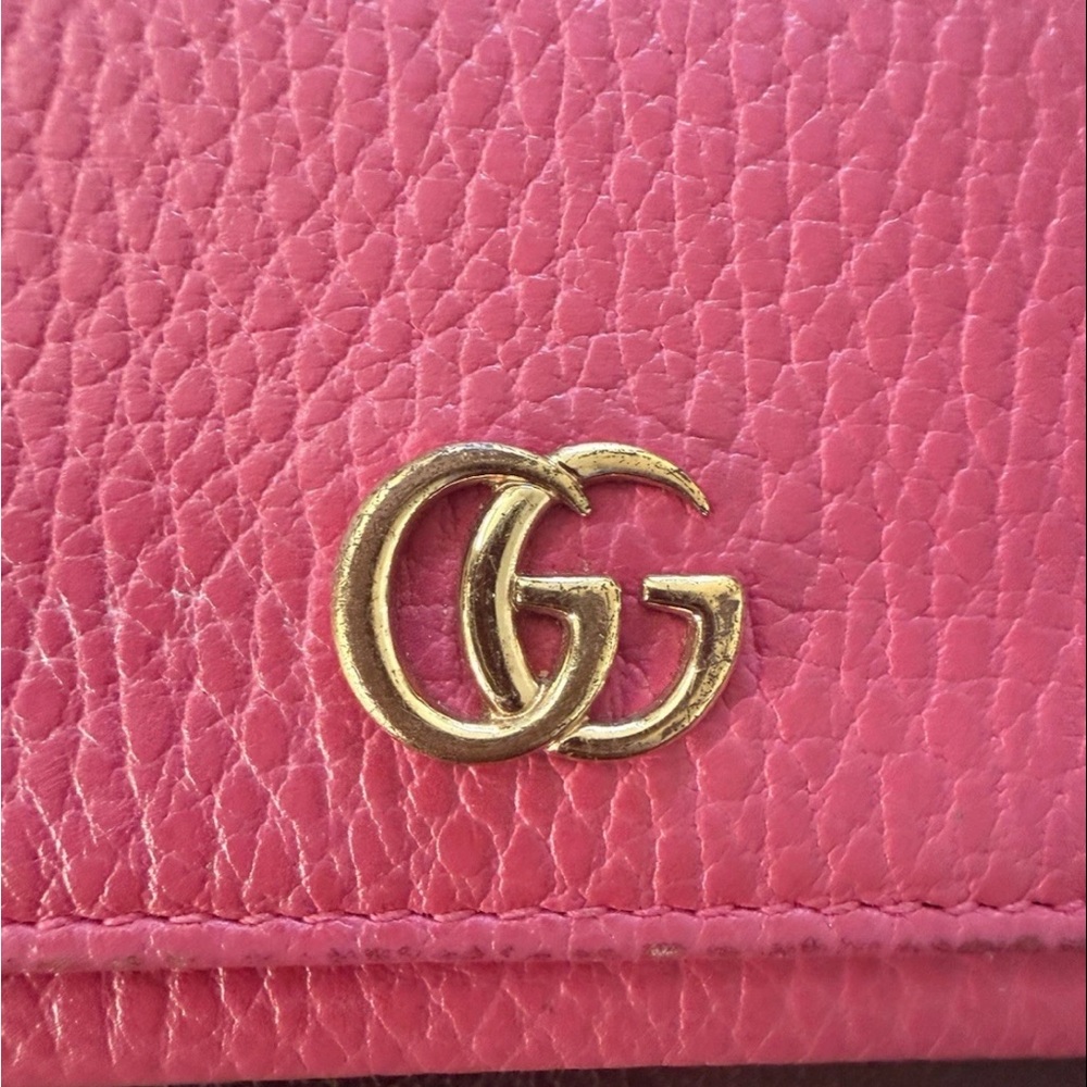 Gucci Pink Leather Marmont Card Holder - Picture 2 of 9